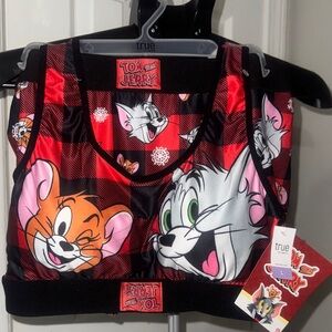 Tom and Jerry Plaid Crop Top